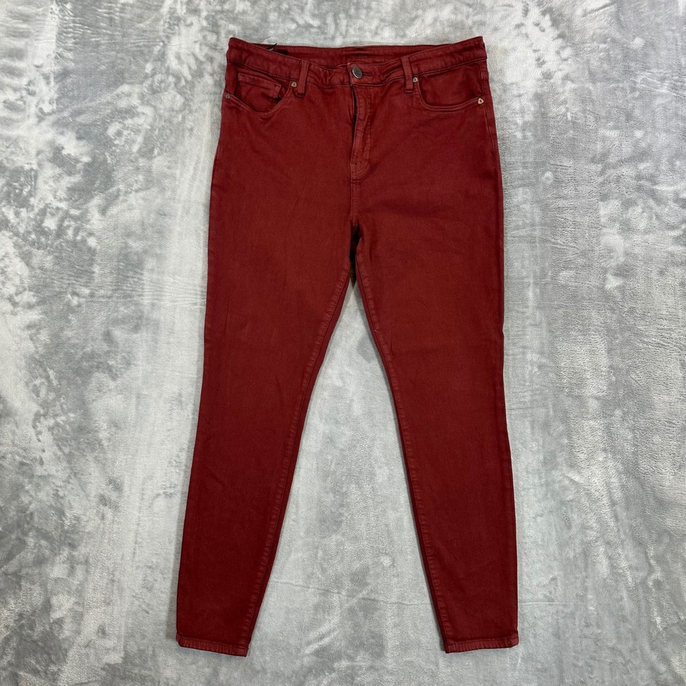 Kut from the Kloth Fab Ab Ankle Skinny Jeans Women's Size 14 Burgundy Denim - Picture 1 of 7